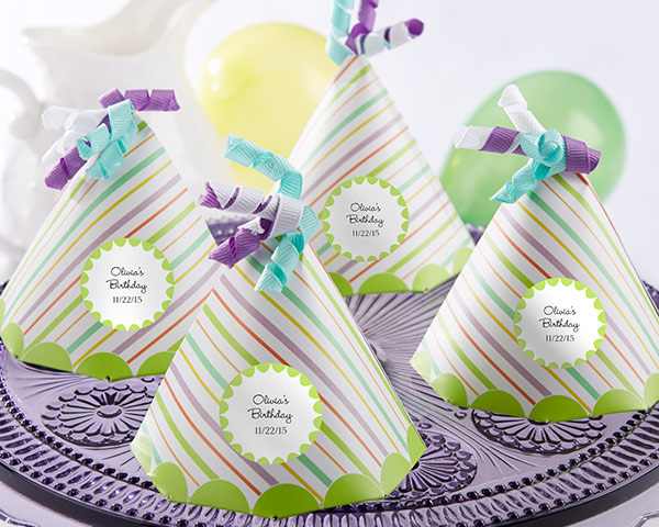 "Sweet Celebration!" Party Hat Favor Box (Set of 24) (Available Personalized)