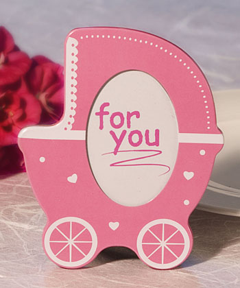Cute Pink Baby Stroller Frame Favors
