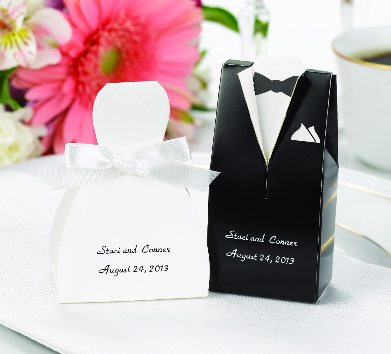 White Gown Favor Boxes