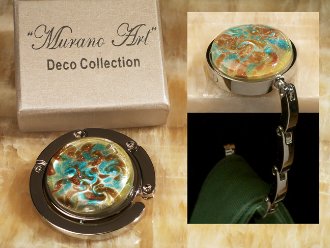 Murano Art Deco Collection Hand Bag Holder-Blue