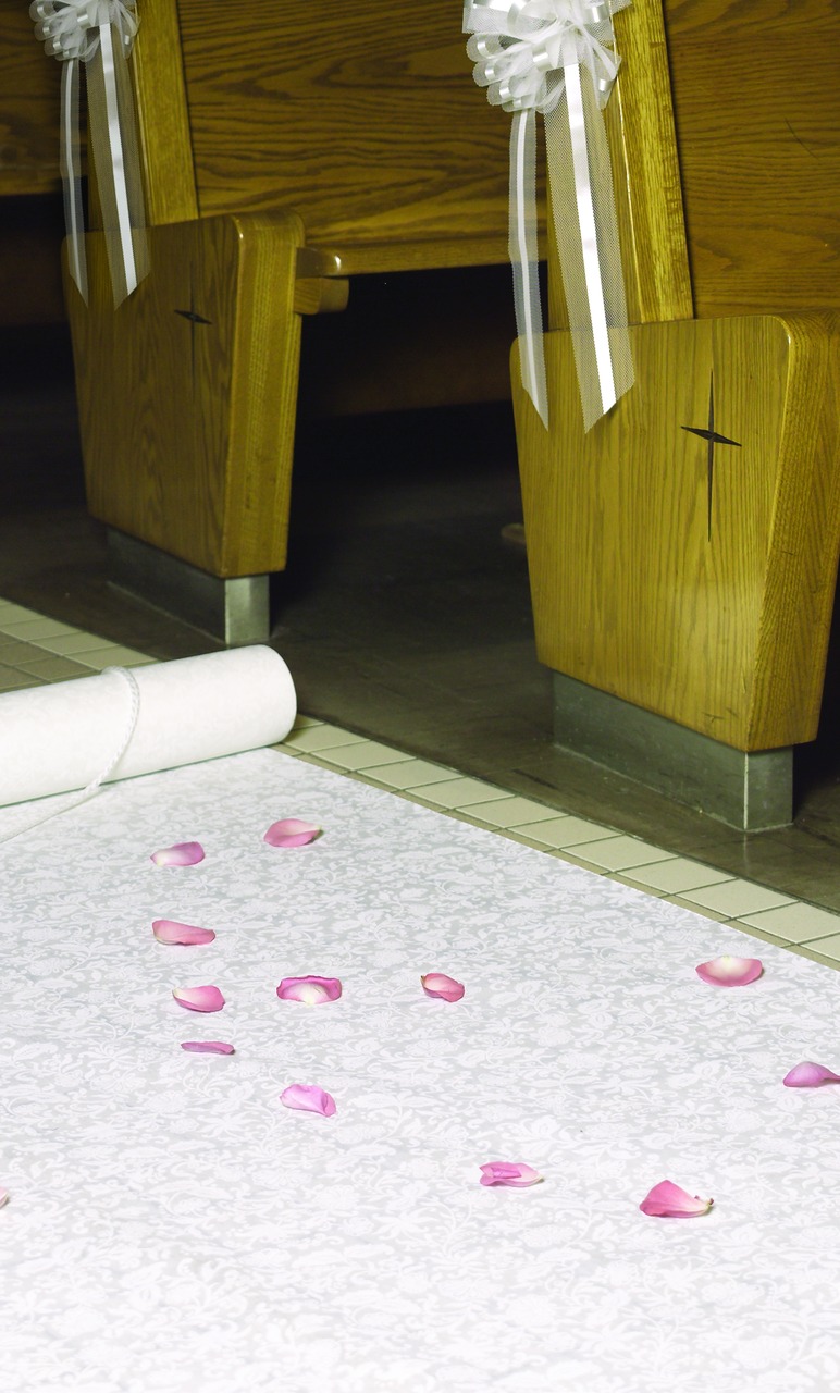 White Fabric Aisle Runner