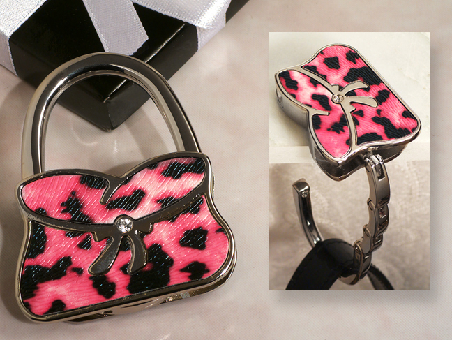 Stylish Handbag holder pink and black pattern