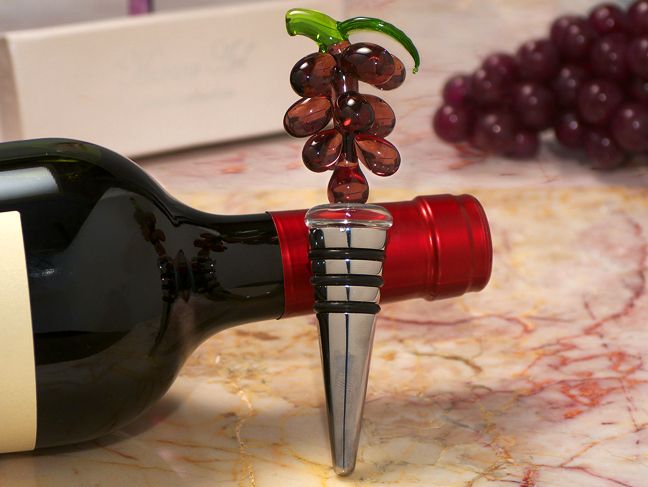 Murano Art Deco Collection Grapes Design Wine Stopper