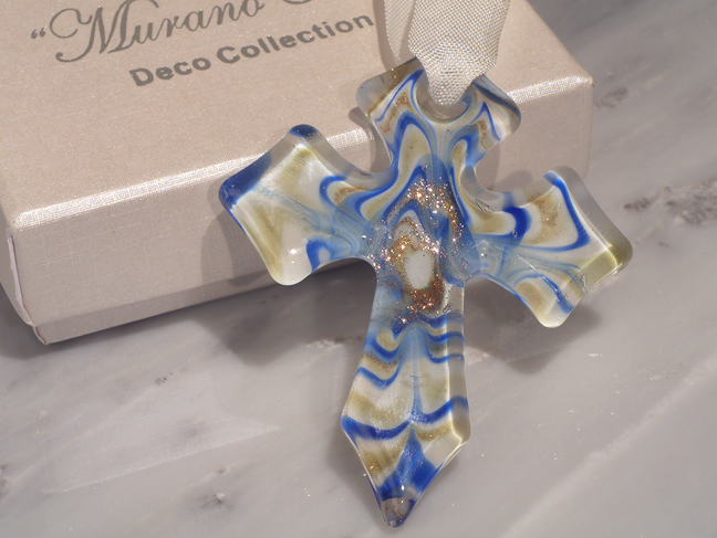 Murano Art Deco Collection Glass Cross