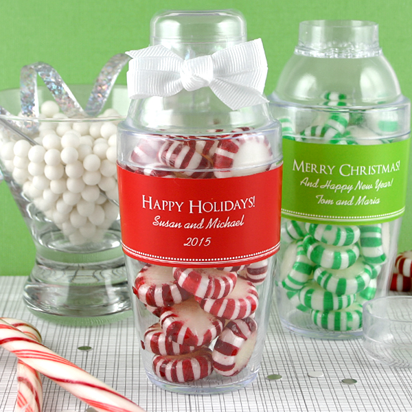 Personalized Holiday Cocktail Shaker Favor