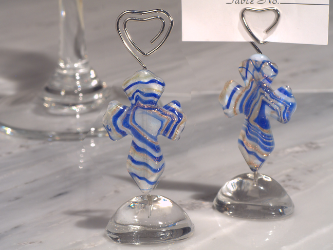 Murano Art Deco Collection Cross Place Card Holder