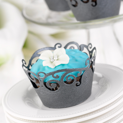 Black Swirl Cupcake Wraps (Set of 25)