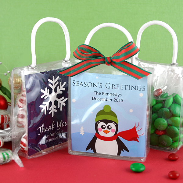 Personalized Holiday Mini Gift Tote Favor