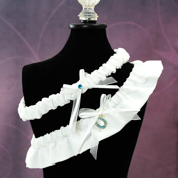 Good Luck Wedding Garter in White