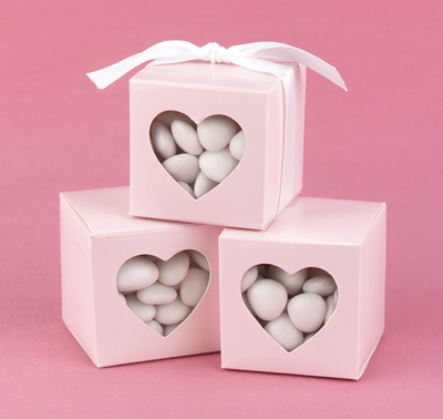 Blush Heart Window Favor Boxes