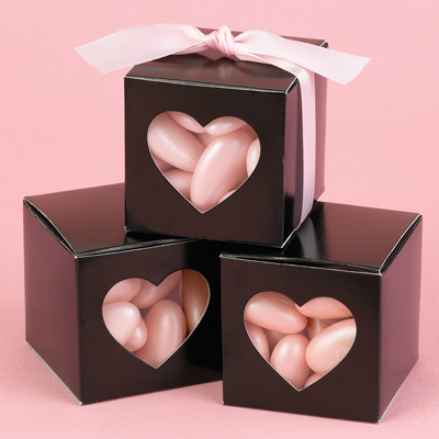 Black Heart Window Favor Boxes