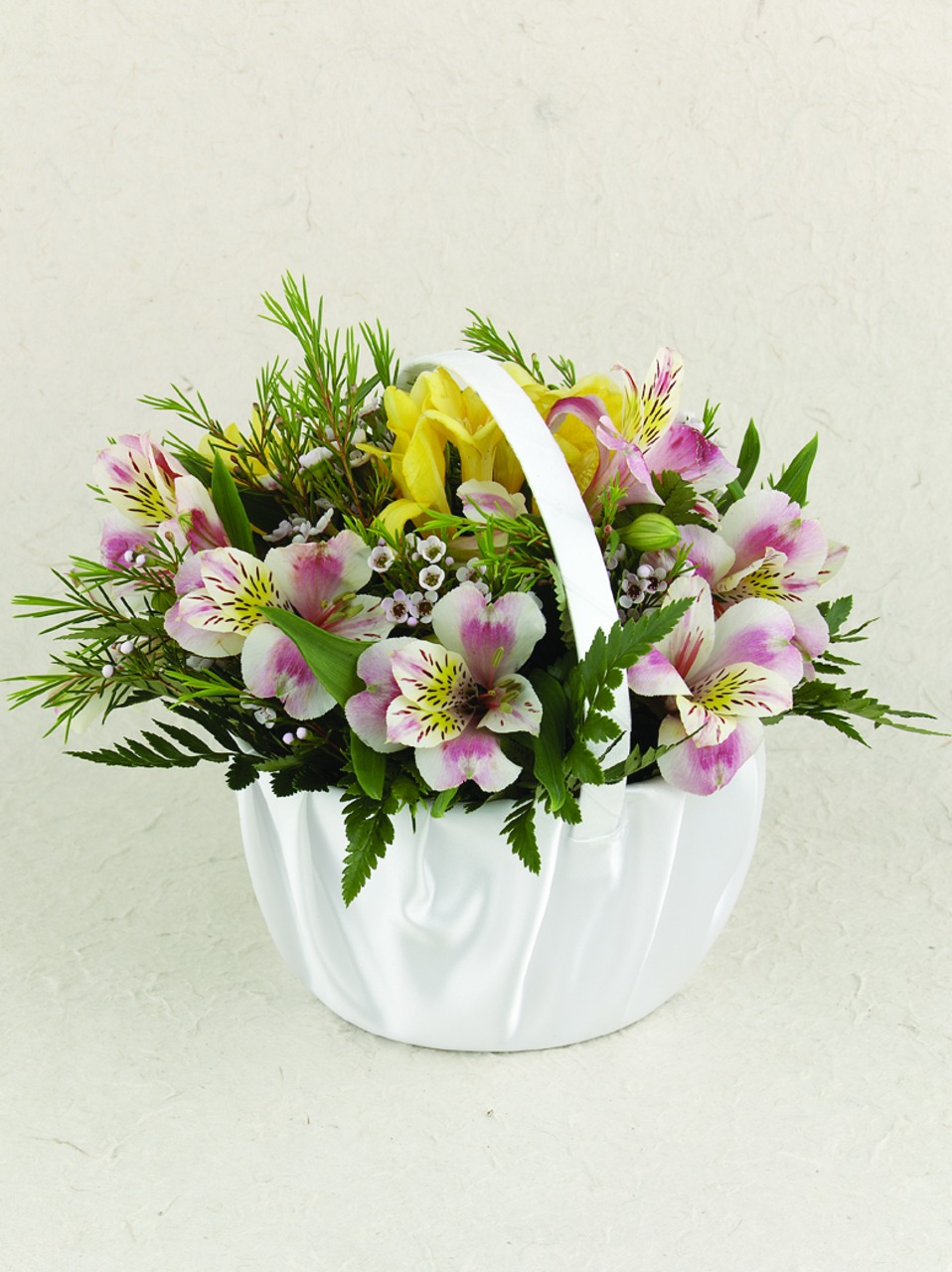 White Satin Basket