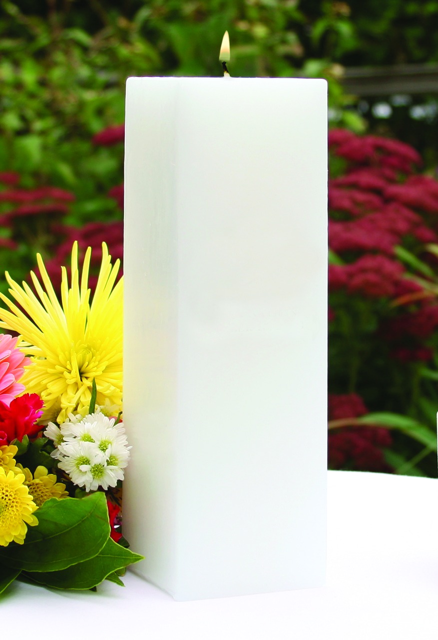 White Square Unity Candle