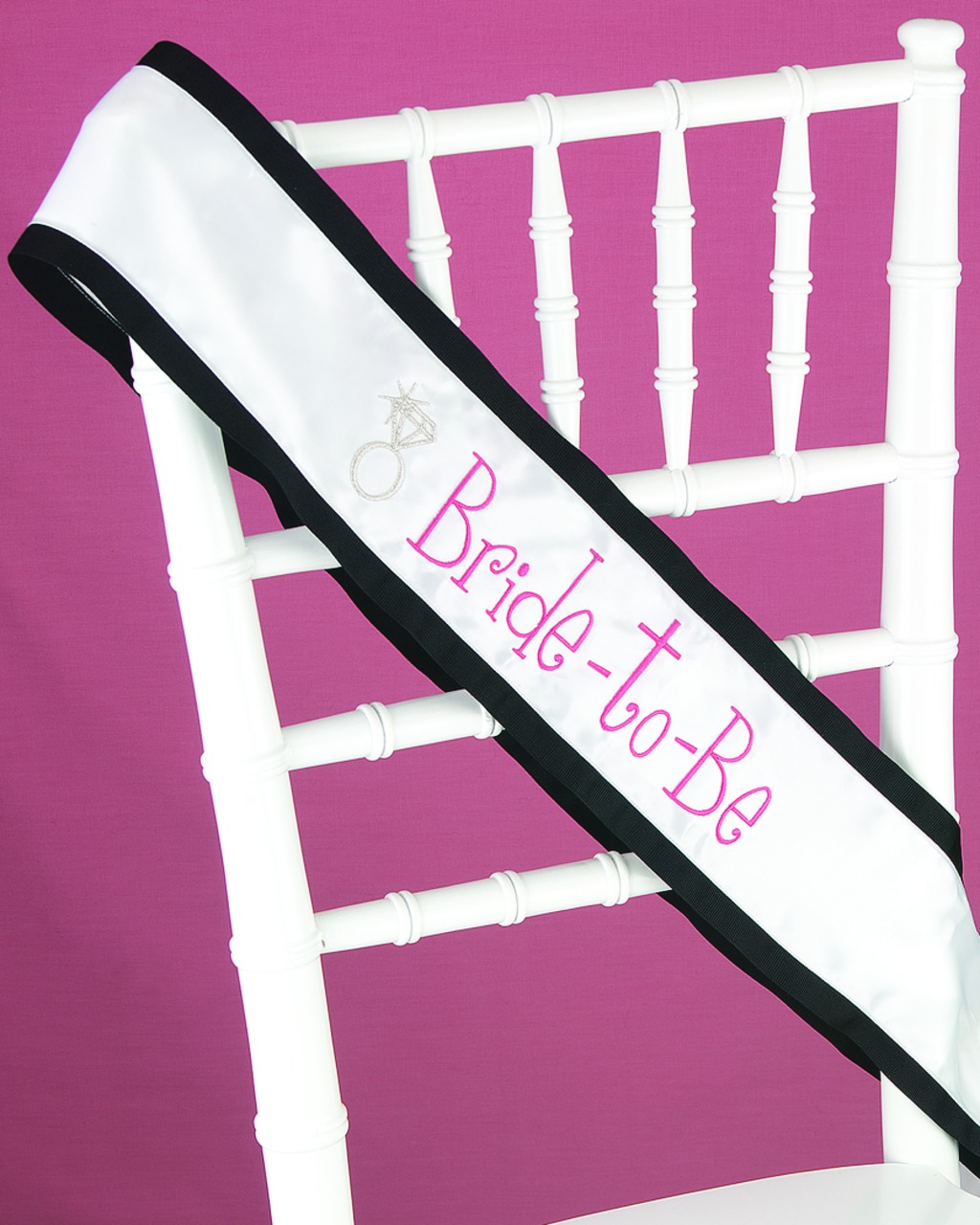 Black Grosgrain Bride to Be Sash
