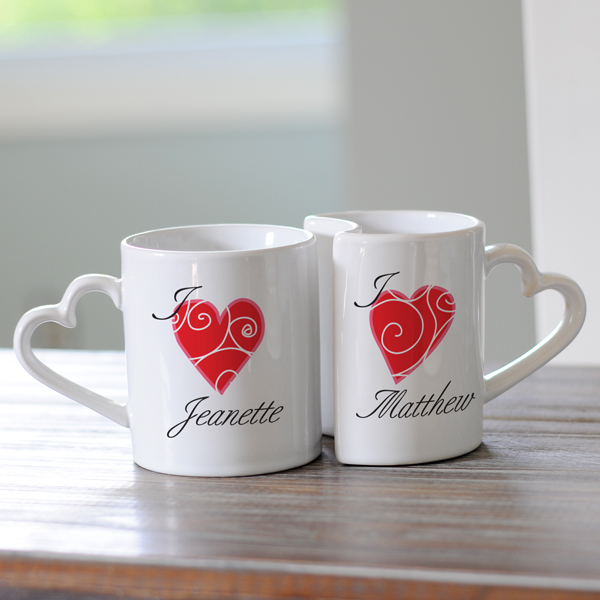 Personalized Heart Mugs (Set of 2)