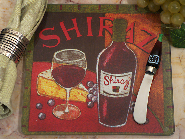 Murano collection Red wine design cheese board and Knife set