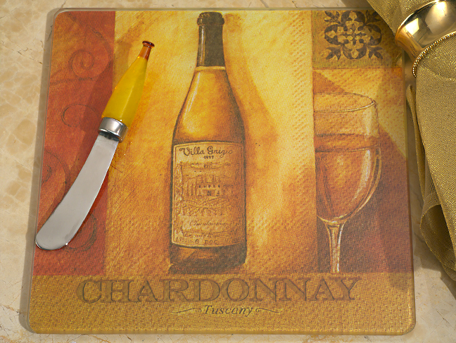 Murano collection White wine design cheese board and Knife set