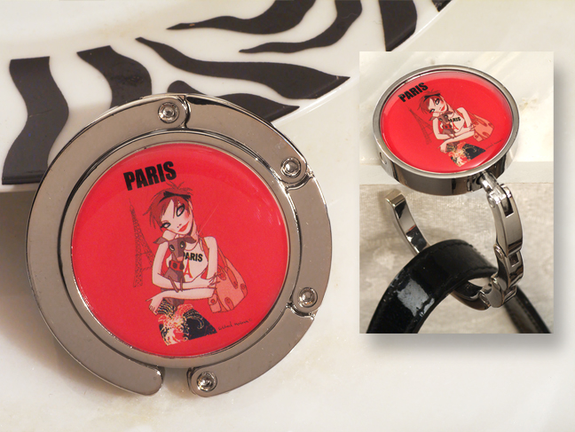 Paris chic red handbag holder favor