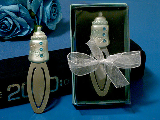 Blue Baby Bottle Bookmarks