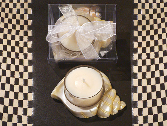 Stylish Seashell Design Resin Candle Holder