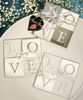 Mirror Finish LOVE coaster sets