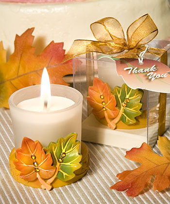 Leaf Design Candle Favors