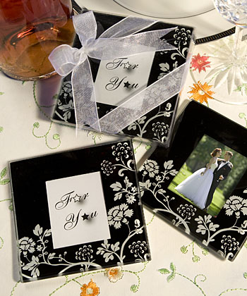 Distinctive Floral Design Photo Coaster Favors