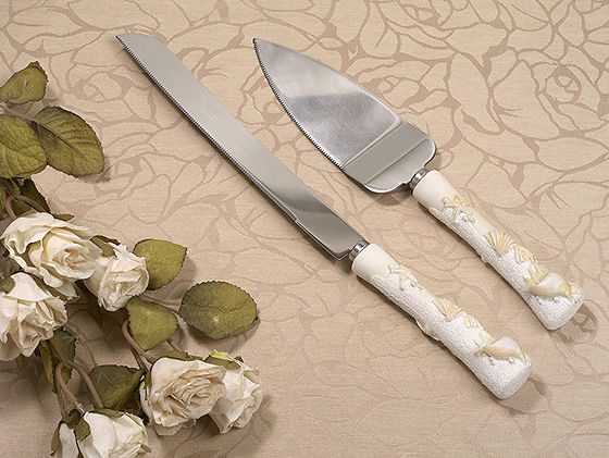 Beach Theme Cake And Knife Set