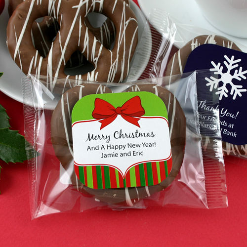 Personalized Holiday Gourmet Chocolate Pretzel