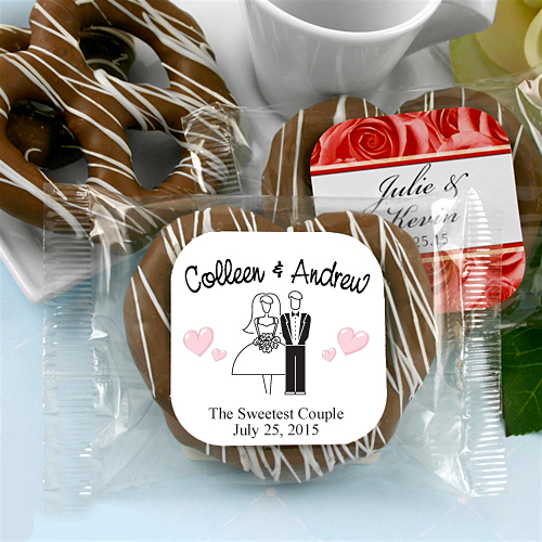 Personalized Gourmet Chocolate Pretzel Favors