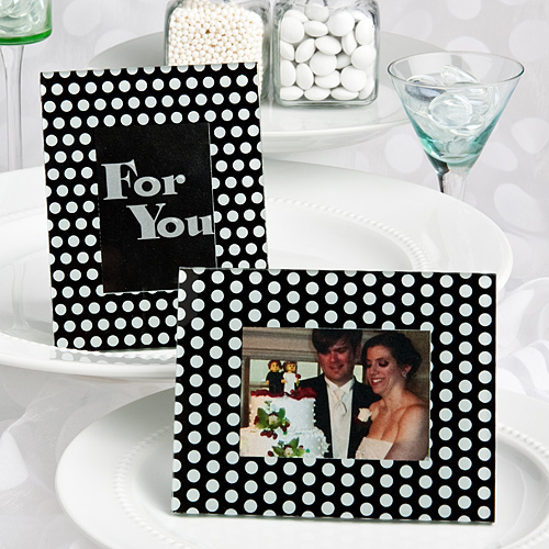 Black and White Polka Dot Photo Frame / Place Card Holders