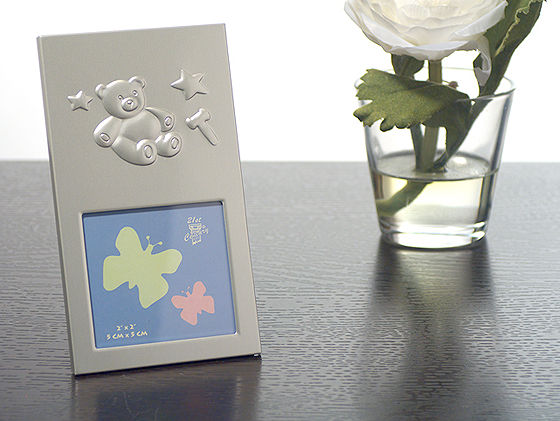 Silver Photo Frame W/ Teddy Bear