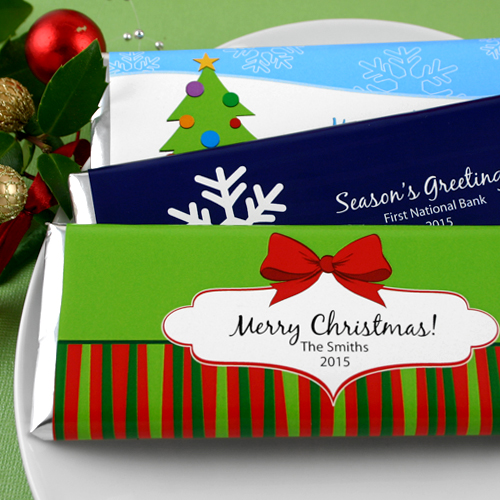 Personalized Holiday Hershey's Chocolate Bars