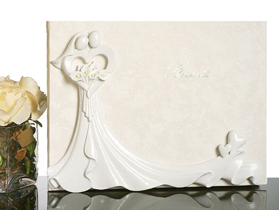 Bride And Groom With Calla Lily Bouquet Guest Book
