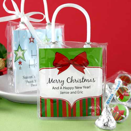 Personalized Holiday Hershey�s Kisses Mini Gift Tote