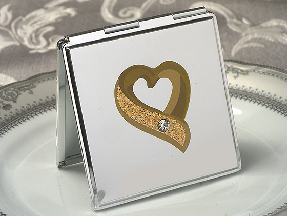 Elegant Chrome Compact Mirror.