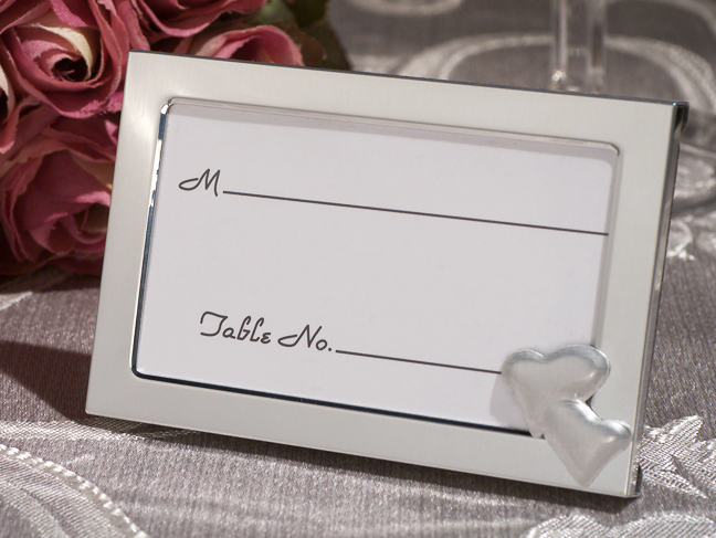 Two Hearts Become One Place Card Frame