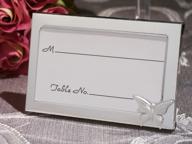 Graceful Butterfly Accented Place Card Frame