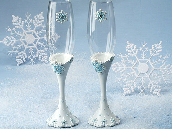 Winter Wonderland Collection Toasting Flutes.