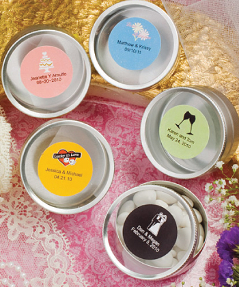 <em>Personalized Expressions Collection</em> silver mint tin favors