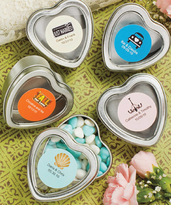 <em>Personalized Expressions Collection</em> silver heart shaped mint tins