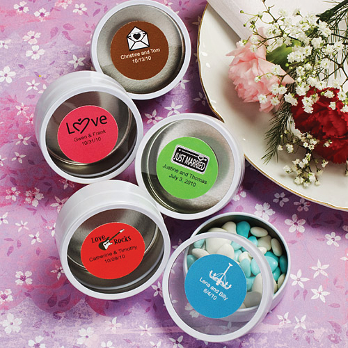 <em>Personalized Expressions Collection</em> white mint tin favors