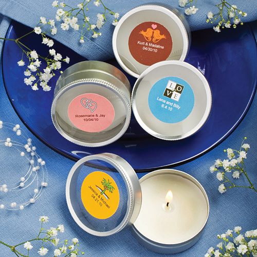 <em>Personalized Expressions Collection</em> scented round travel candles