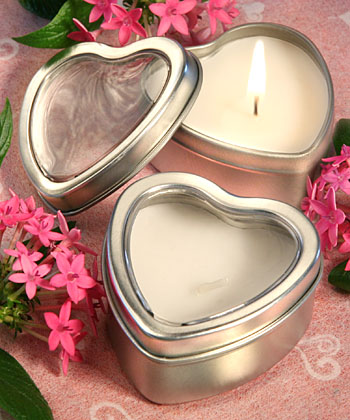 <i>Light for Love Collection</i> Heart Candle Favor Tins