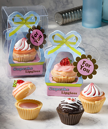 Sweet little cupcake design lip  gloss favors