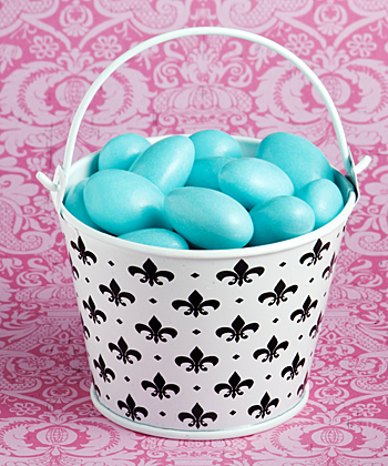 Cute fleur de lis design metal pails