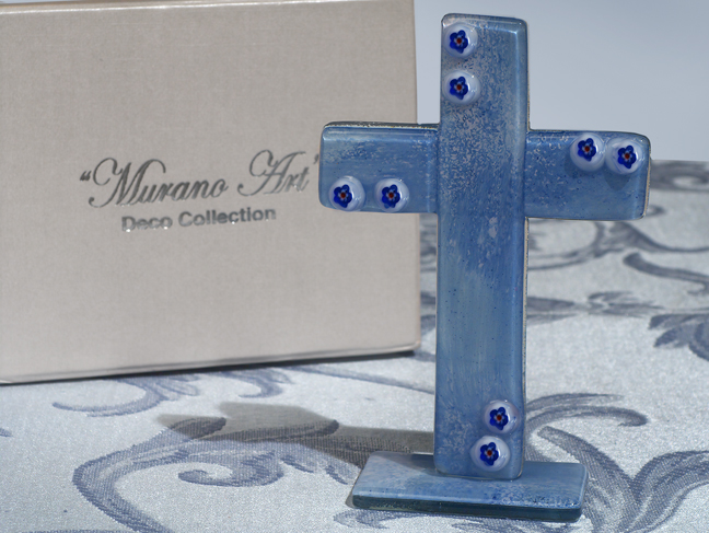 Murano Art Deco Collection Standing Glass Cross