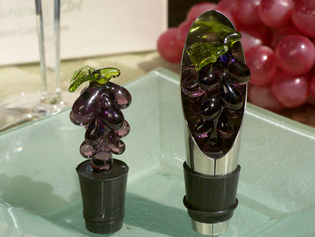 Murano Art Deco Collection Glass Grapes Wine Pourer