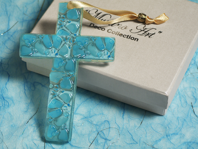 Murano Art Deco Collection Glass Cross