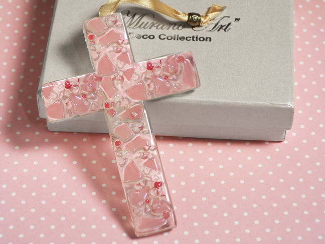 Murano Art Deco Collection Glass Cross